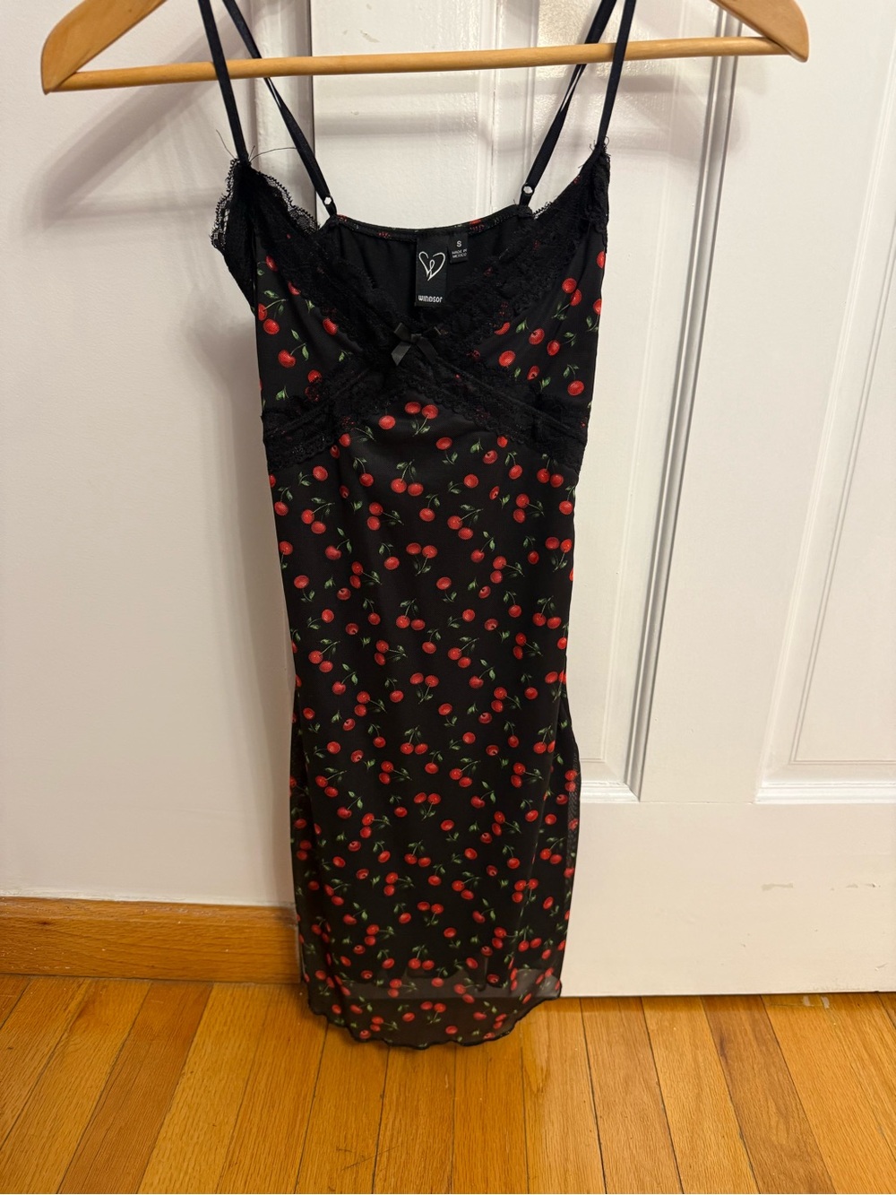 Windsor Black Cherry Print Slip Dress